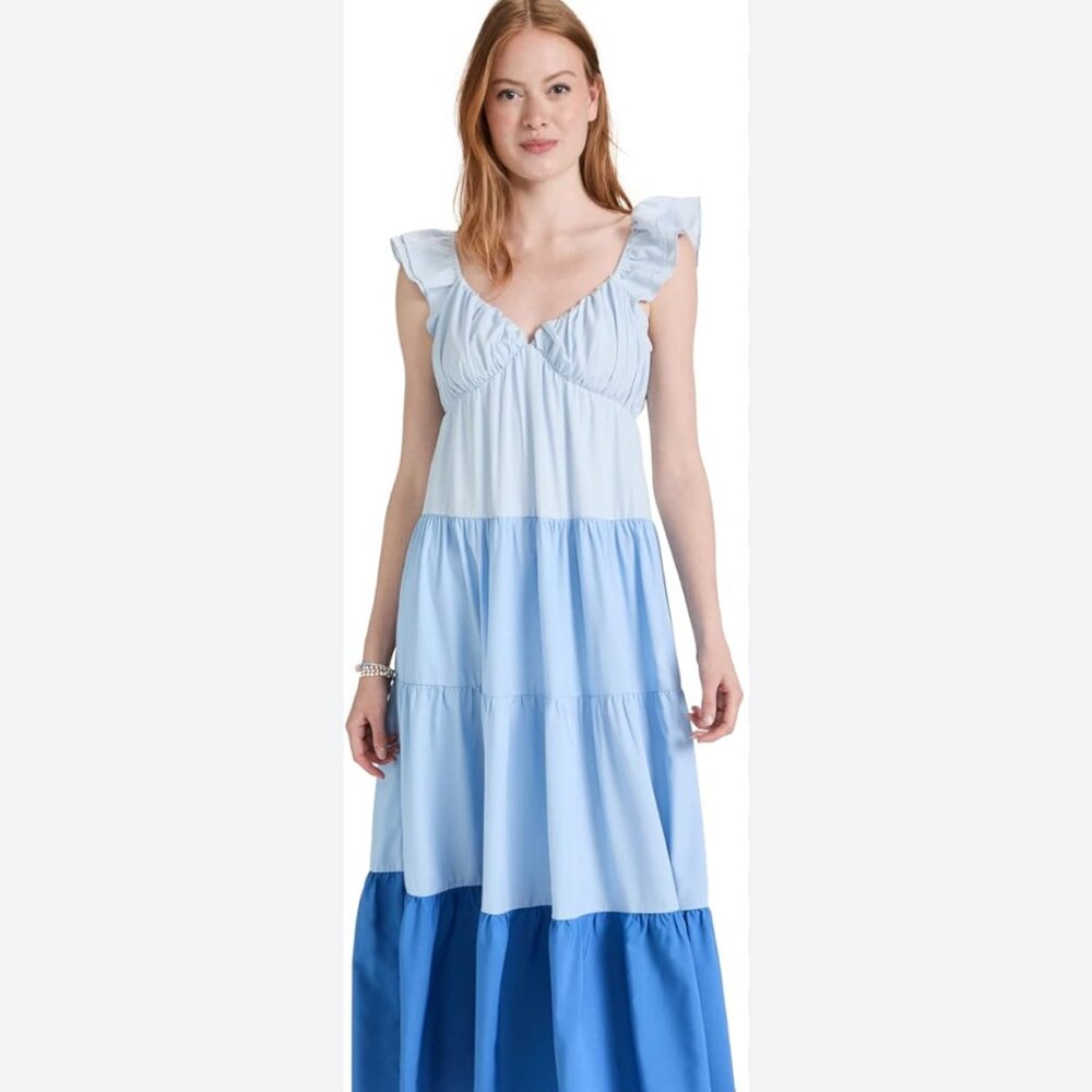 English Factory Tiered Colorblock Maxi Dress‎ Size Medium NEW WITH TAG